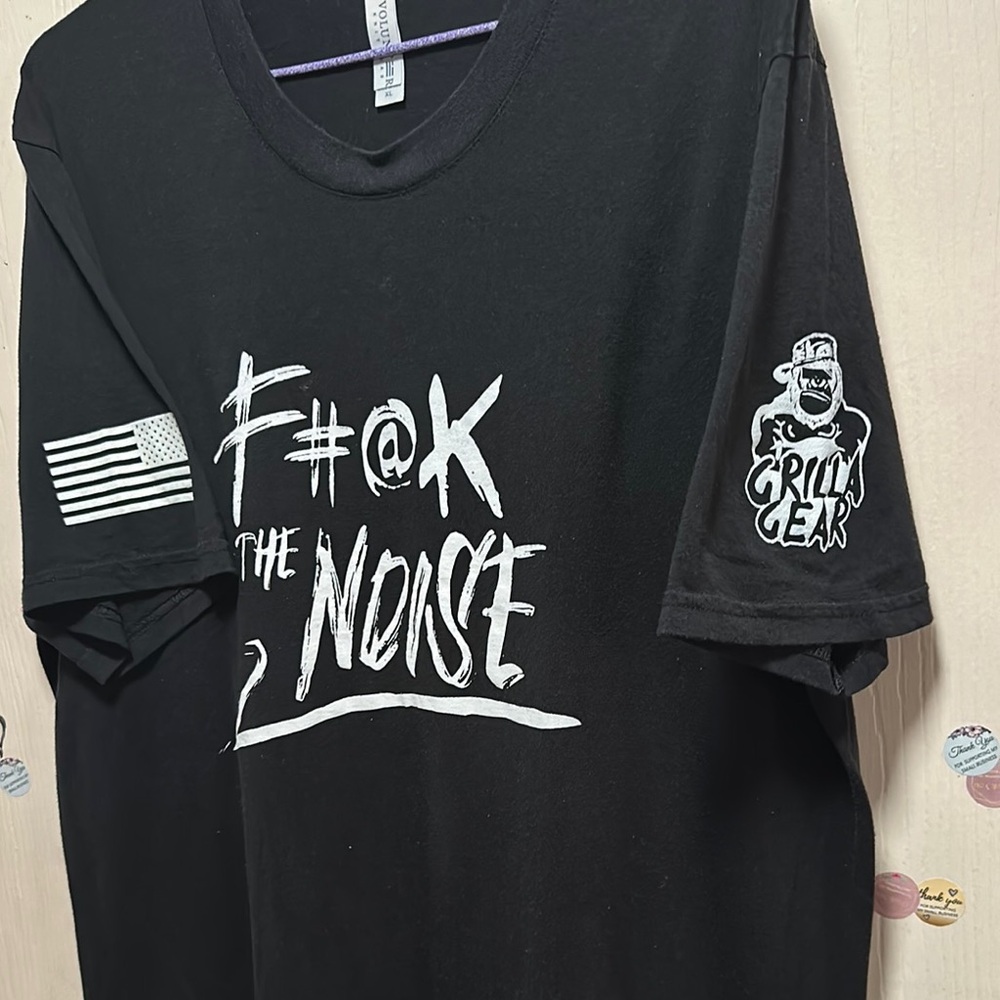 Vintage Volunteer Knitwear Graphic T-Shirt, Size XL, Black, Streetwear - Picture 8 of 16